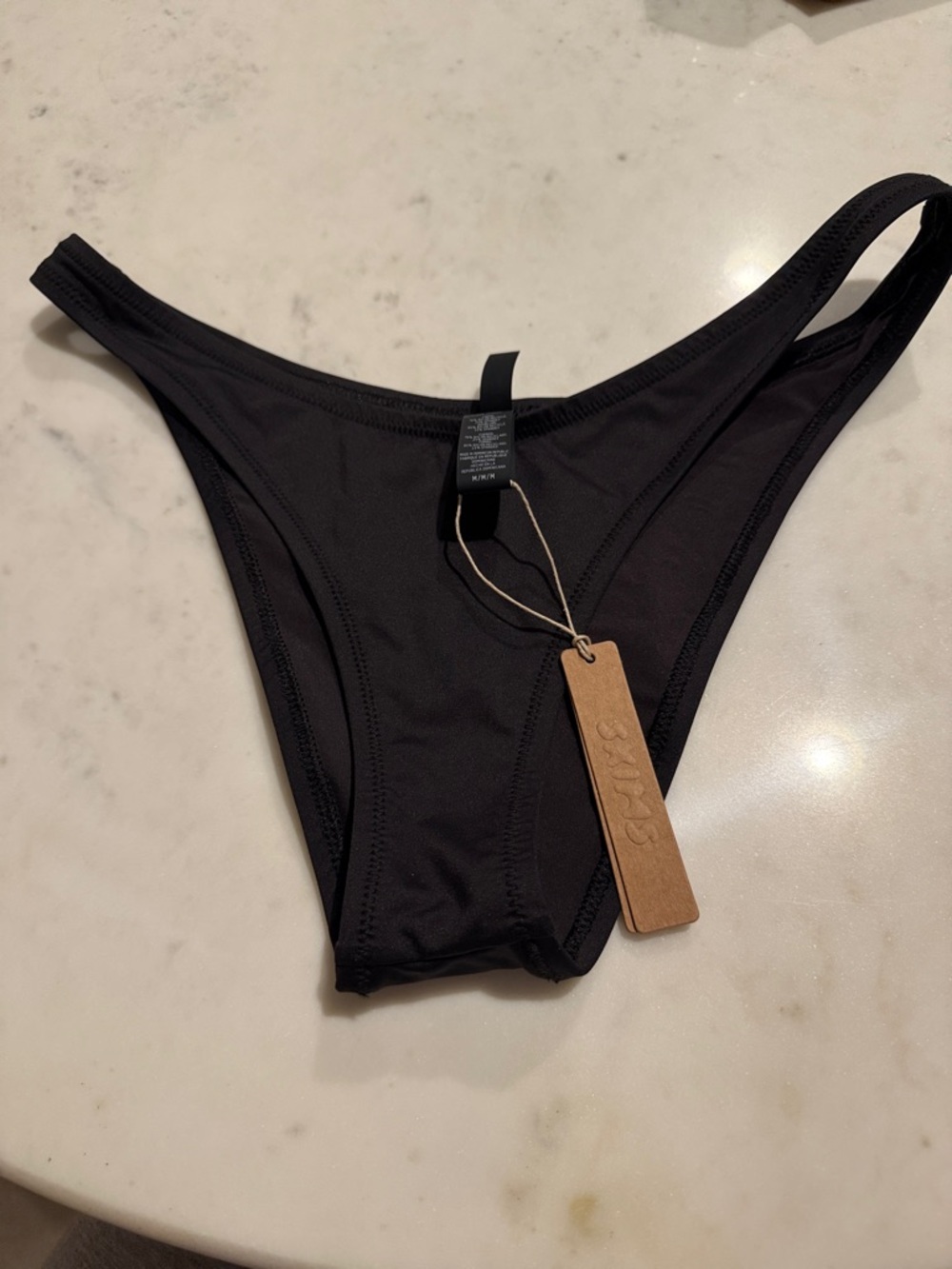 Skin Black Bikini Bottom with Kraft Tag